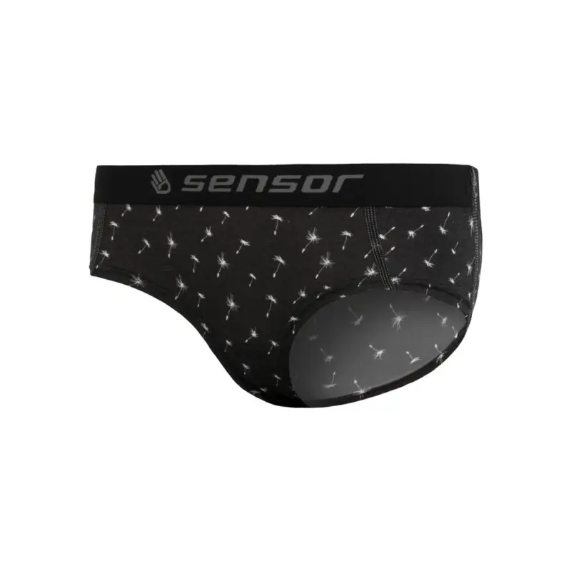 Zlevněný Kalhotky SENSOR Merino Impress černá/pattern