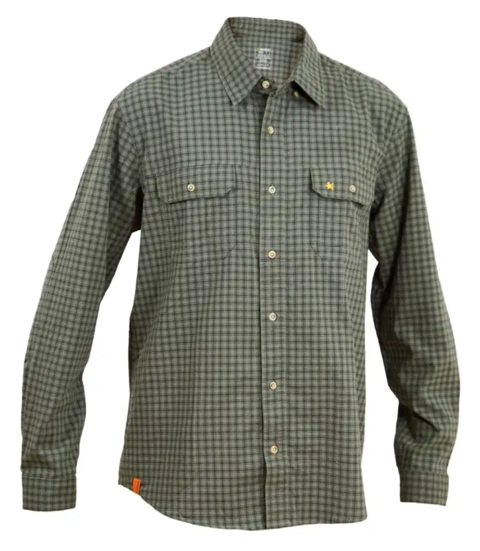 Pánská košile s dlouhým rukávem Warmpeace Mesa Green/grey M Akční Nabídka