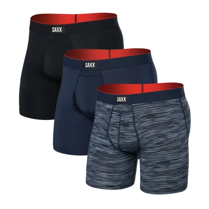 Set pánských boxerek Saxx Multi-Sport Mesh Boxer Brief Fly 3Pk Wavelength/Navy/Black M Super Cena