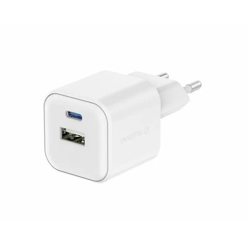 Swissten TRAVEL CHARGER GaN 1x USB-C 35W PD + 1x USB-A 27W QC Výprodej