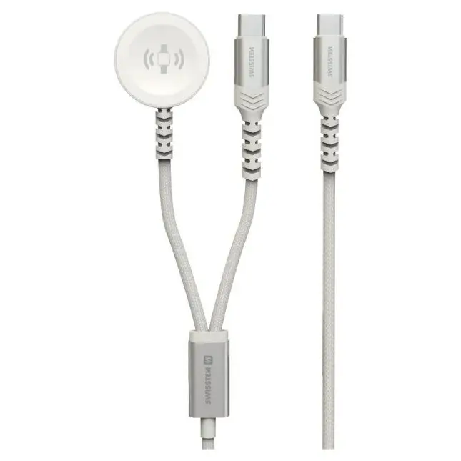 Výprodej Swissten Wireless charging cable 2in1 for Apple Watch + USB-C 1,2 m