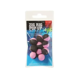 Giants fishing Pěnové plovoucí boilie Zig Rig Pop-Up pink-black 14mm,10ks Rychlé Dodání